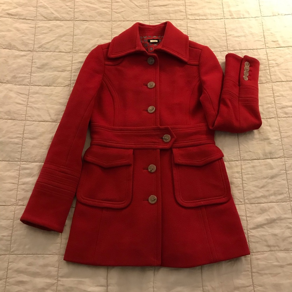 J. Crew red wool coat